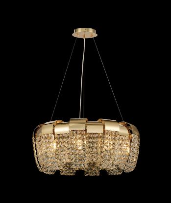 Kalani Crystal Ceiling Lights Diyas Ringed & Square Crystal Fittings